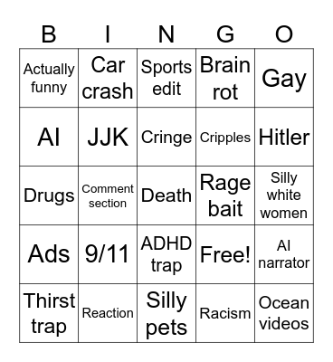 Instagram Bingo Card