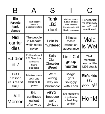 BASIC TEA Bingo Card