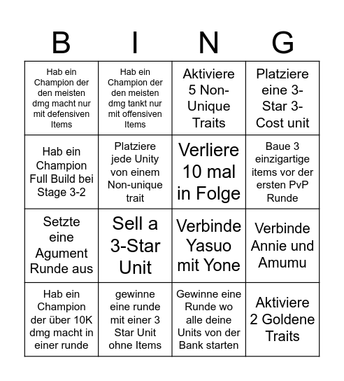 tft bingo Card