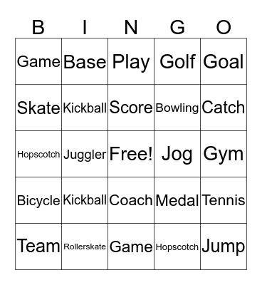 Sports Bingo Card