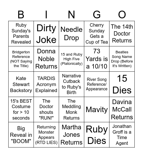 Who's There? Season 1 Bingo Card Bingo Card