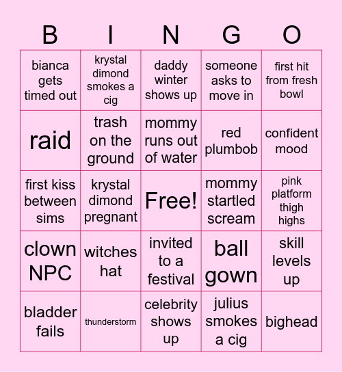 gameplay beango Bingo Card