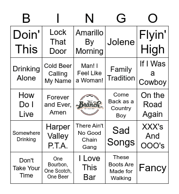 Country Bingo Card