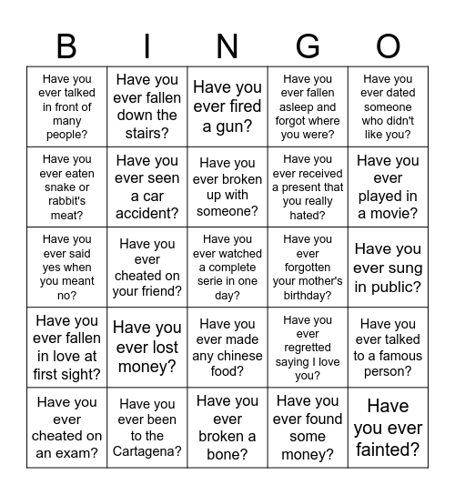 did you Bingo Card