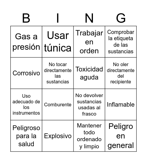 Lab-Bingo Card