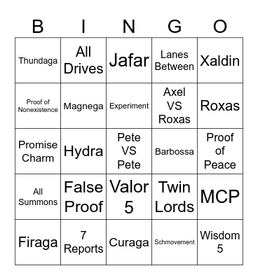 KH2 Rando Bingo v2 Bingo Card