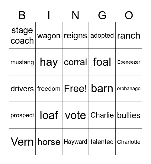 Freedoms Crossing Bingo Card