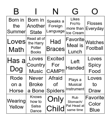 SoHills BINGO Card