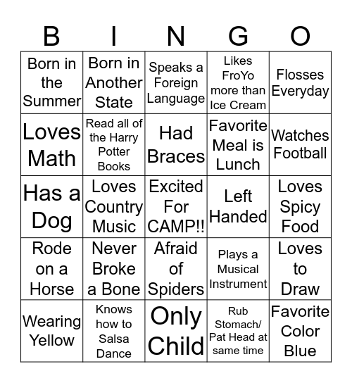 SoHills BINGO Card