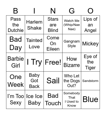 One Hit Wonders Bingo Card