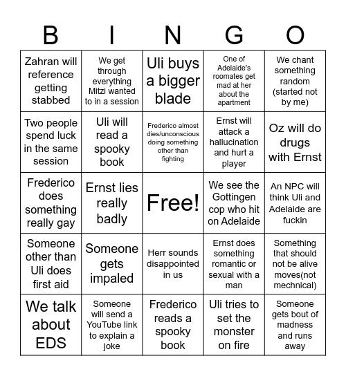 CoC bingo! Bingo Card