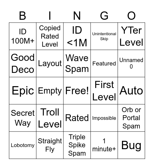 Random Tab Bingo Card