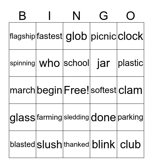 Sound Review! Bingo Card