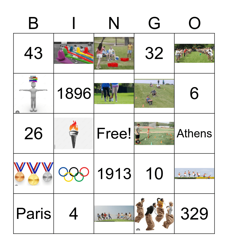 OLYMPIC FUN Bingo Card