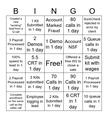 Team Rae Bingo Card