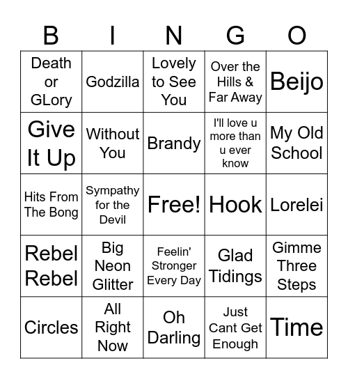 Aaron's Favorites Bingo Card