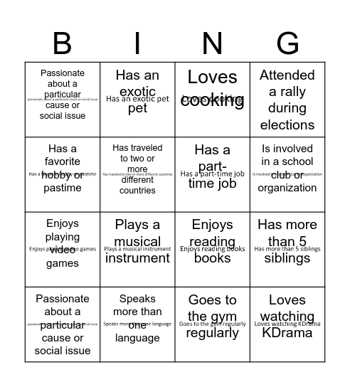 PHA 048 Bingo Card