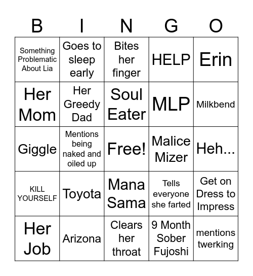 Kris Bingo Card