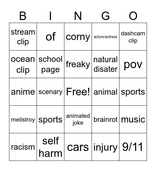 Untitled Bingoreels Bingo Card