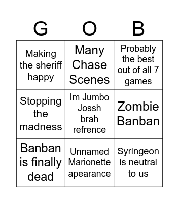 GOBB 7 Bingo Card