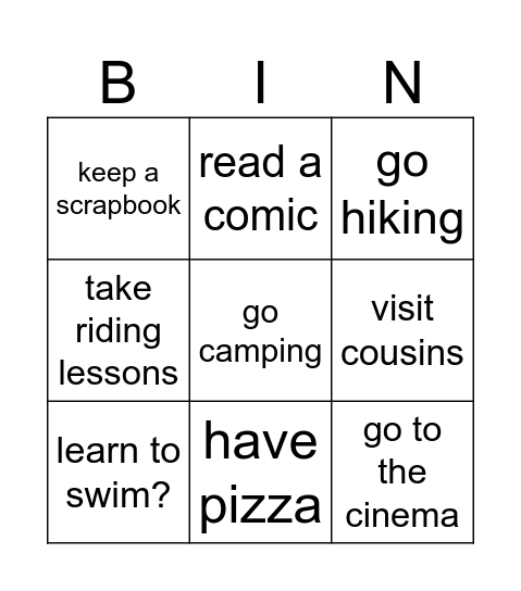 Can we ...? Bingo Card