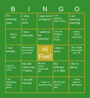 Bingo Card