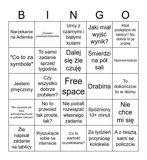 Gigoń bingo Card