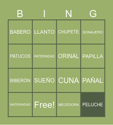 BABY Bingo Card