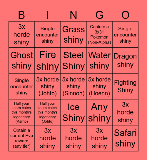 Kpop Bingo Card