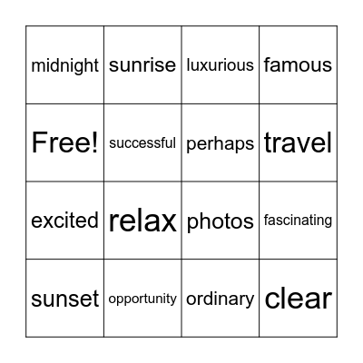 Look 6 U12 Bingo Card