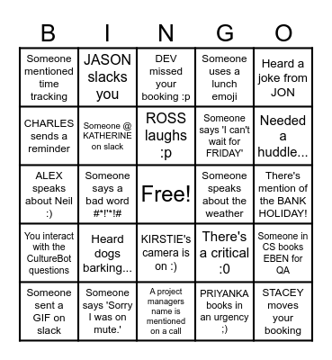 FRI-YAY FUN DAY Bingo Card