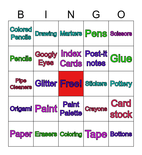 Handicraft Hangout Bingo Card