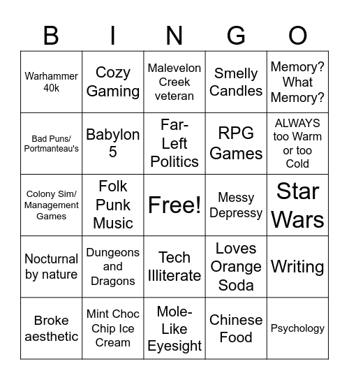 Bobcat bingo Card