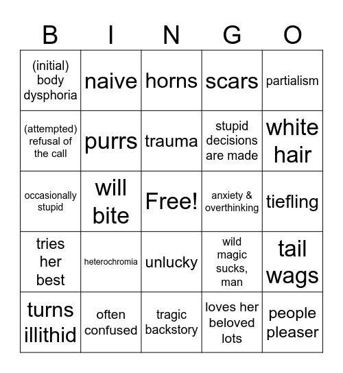 SHINRE's bingo Card