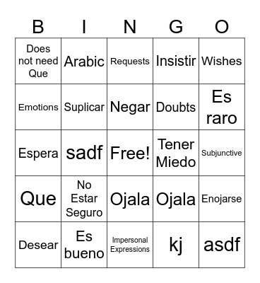 Bingo Card