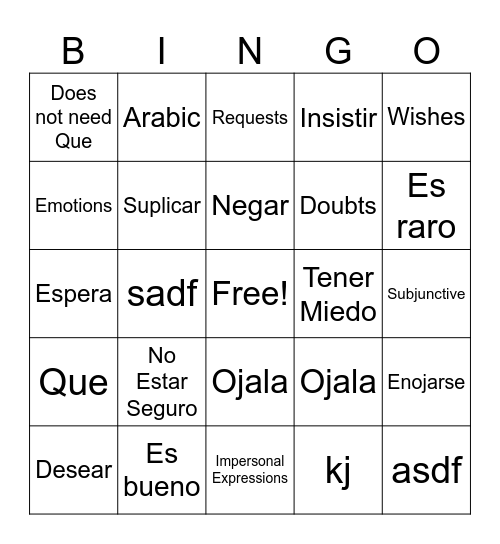 Bingo Card