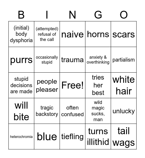 SHINRE's bingo Card