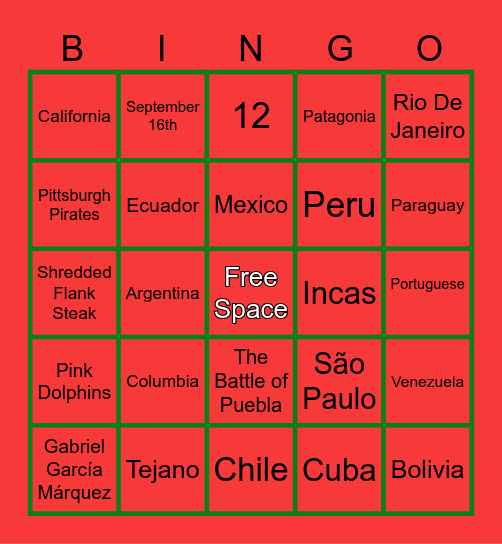 LOTERIA Bingo Card