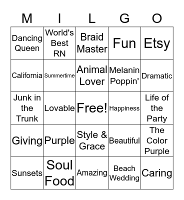 MIL-GO Bingo Card