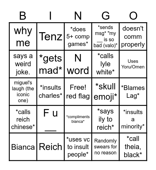 Miguel Bingo Card Bingo Card