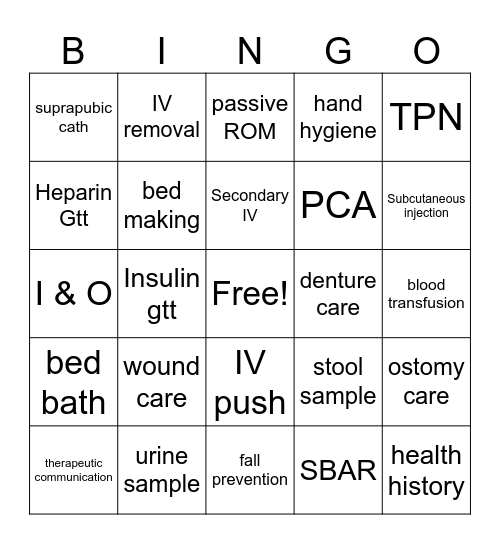 Lab 526 Bingo! Bingo Card