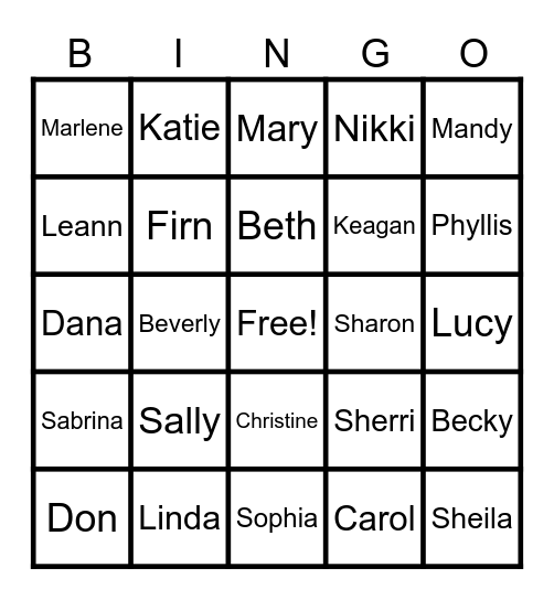 SUTTER LIVING CENTER BINGO Card