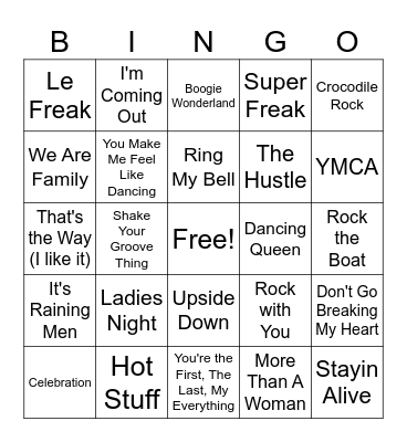 870s & 80s BINGO Card
