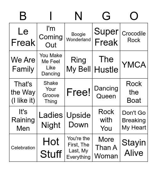 870s & 80s BINGO Card