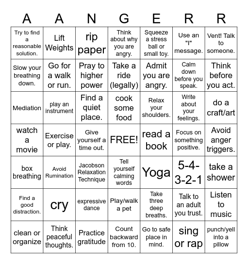 Intervention BINGO! Bingo Card