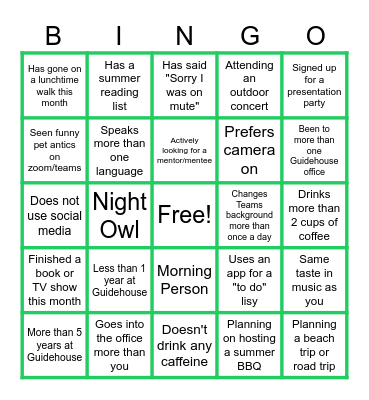 IEN Bingo Card Bingo Card