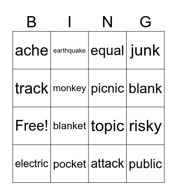 Charlie & the Chocolate Factory List 1 Bingo Card