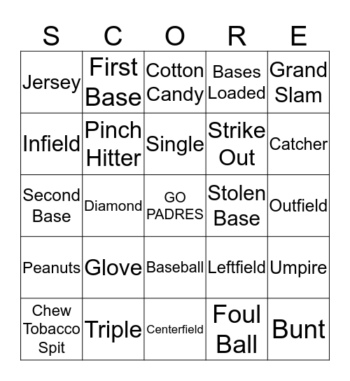 Salk Padre Bingo 2016 Bingo Card