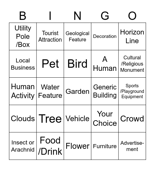 Okanagan Urban Sketchers Bingo Card