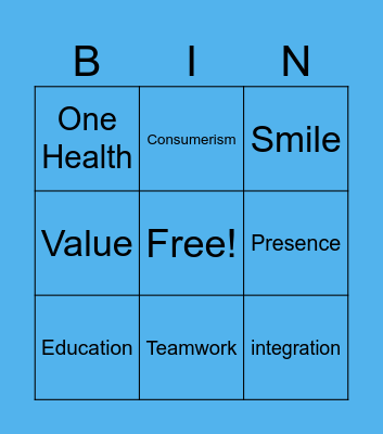 One Health Prosperity Bingo Card